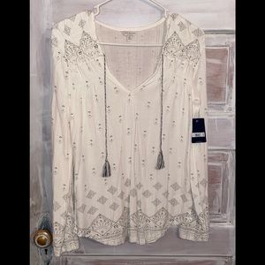 Long sleeve boho shirt NWT